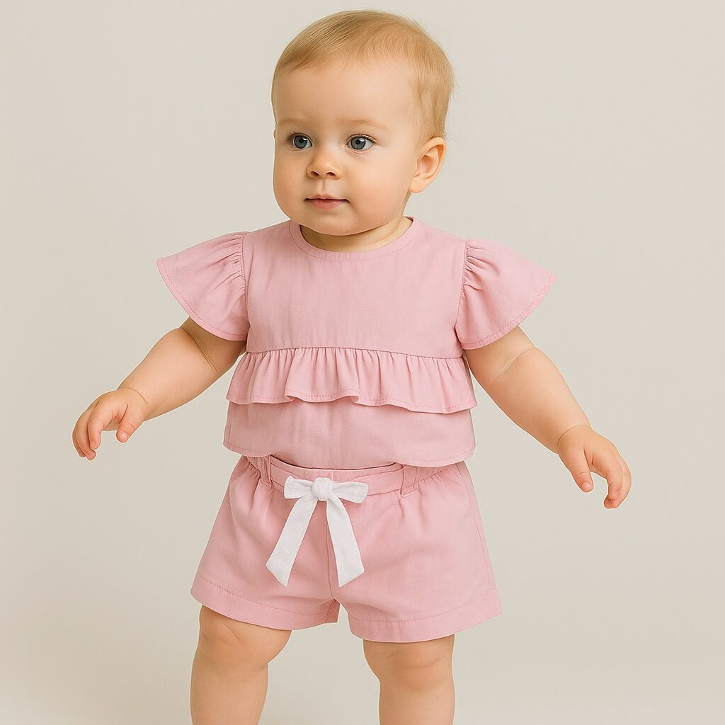 Tenue en coton pour bébé fille