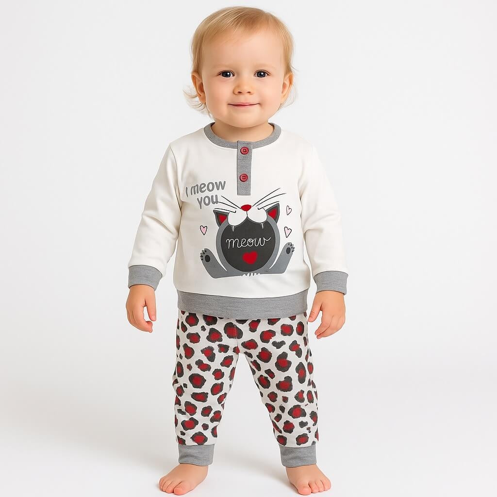 Pyjama chaud en coton pastel