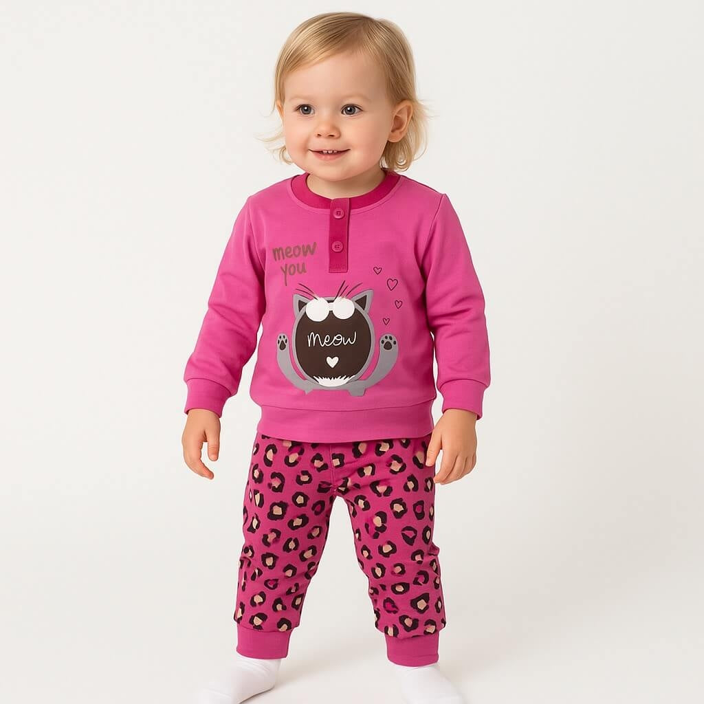 Pyjama chaud en coton pastel