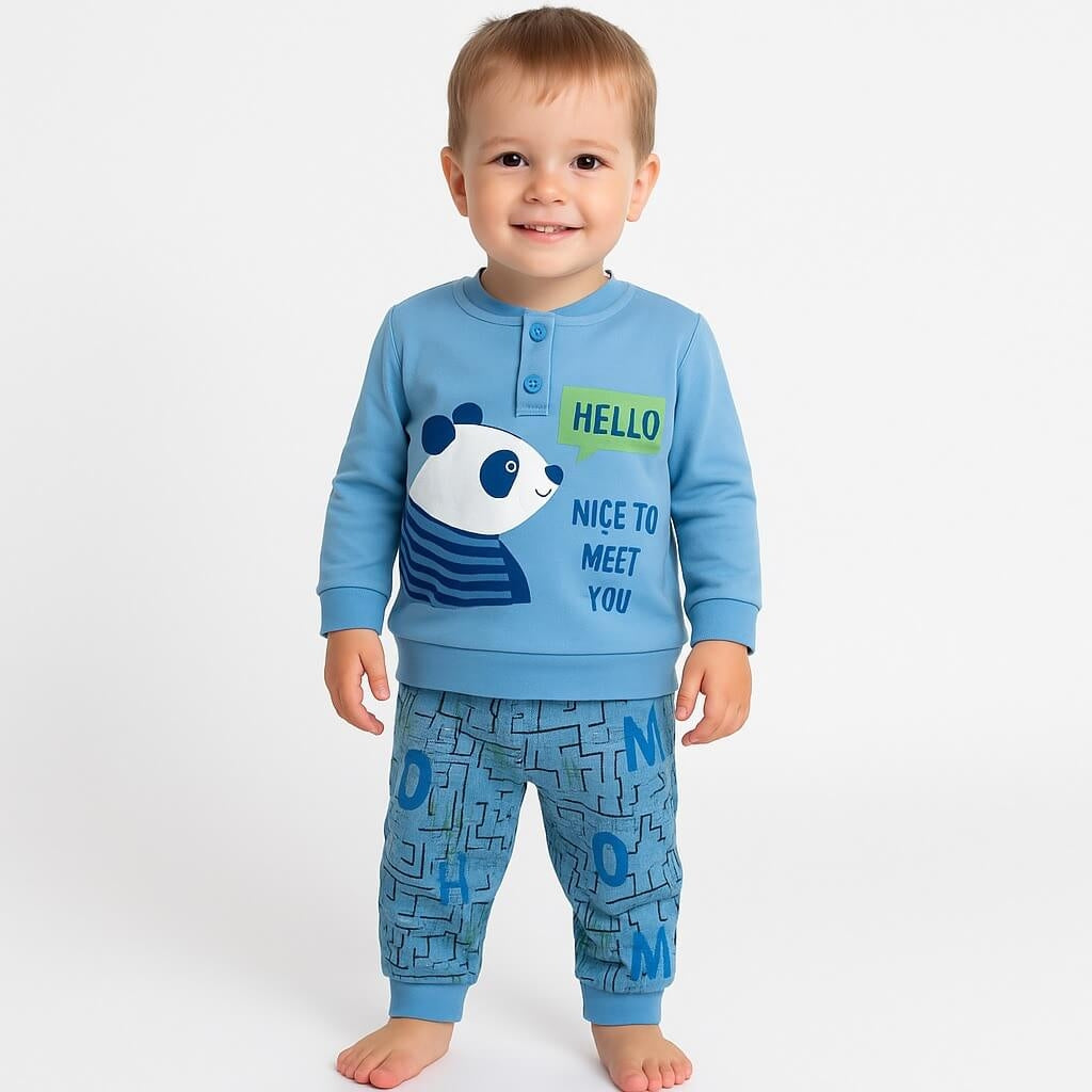 Pyjama chaud en coton pastel
