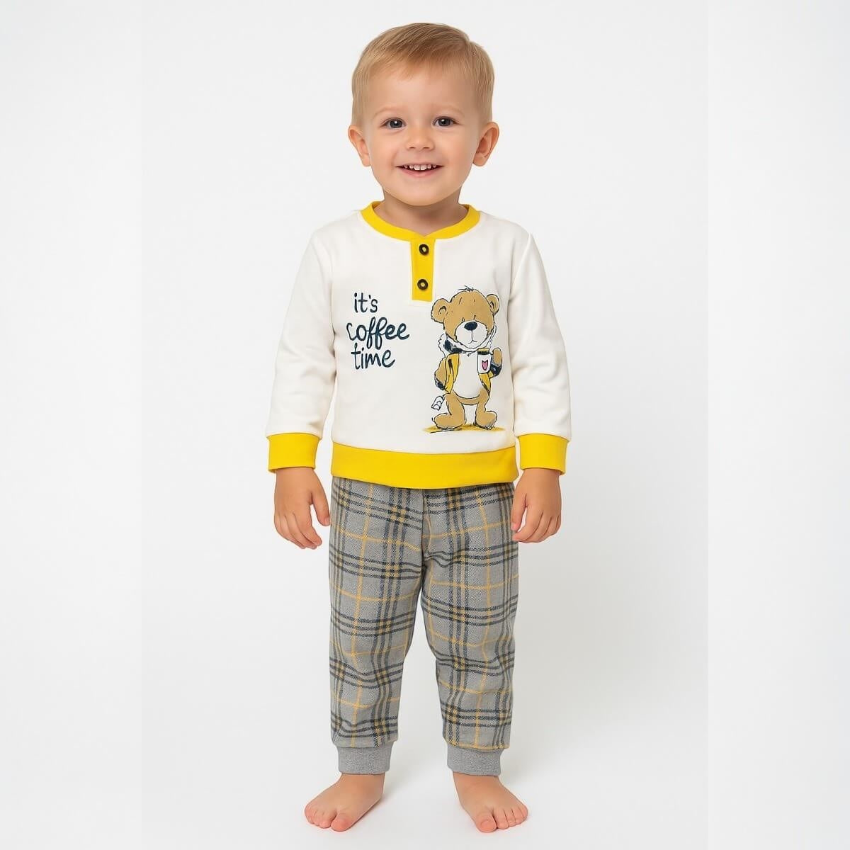 Pyjama chaud en coton pastel