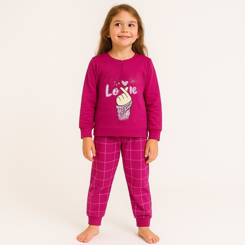 Pyjama chaud en coton pastel