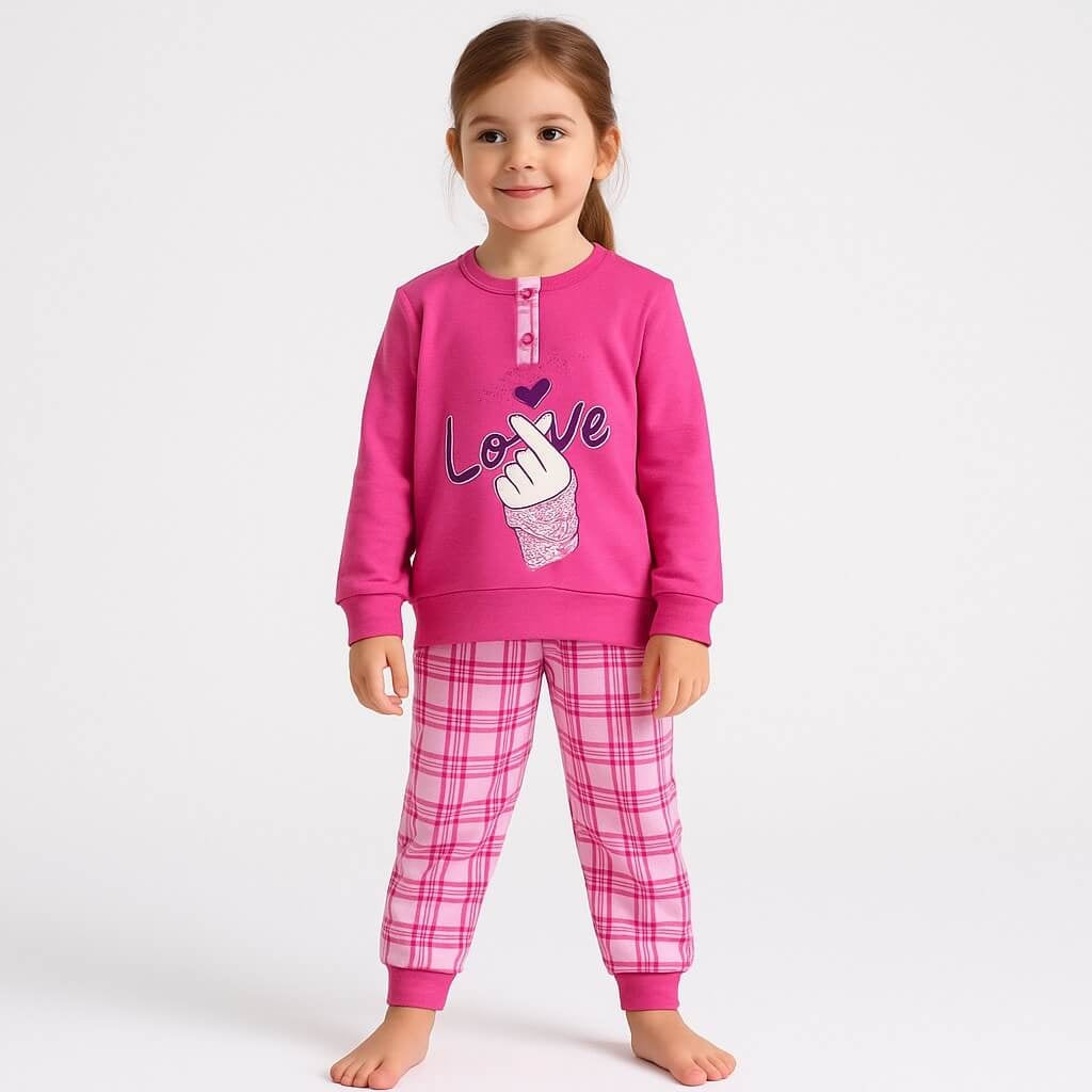 Pyjama chaud en coton pastel