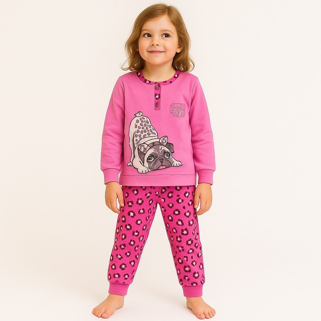 Pyjama chaud en coton pastel