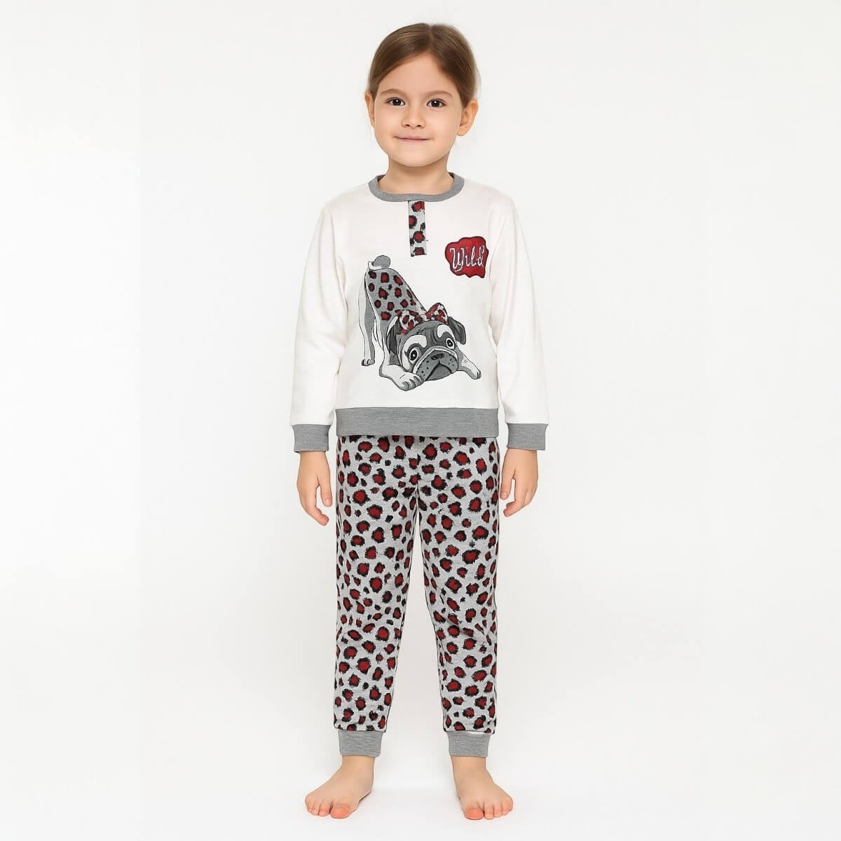 Pyjama chaud en coton pastel