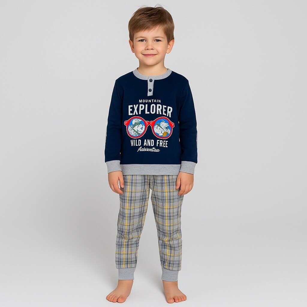 Pyjama chaud en coton pastel
