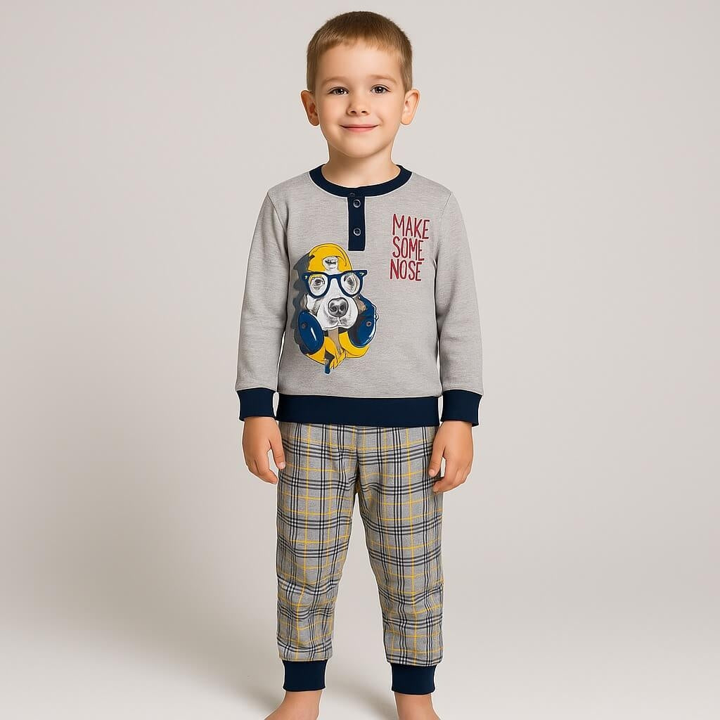 Pyjama chaud en coton pastel