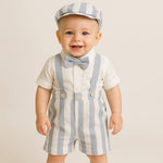 Robe salopette en lin pour nouveau-né