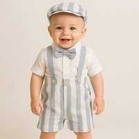 Robe salopette en lin pour nouveau-né