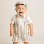 Robe salopette en lin pour nouveau-né
