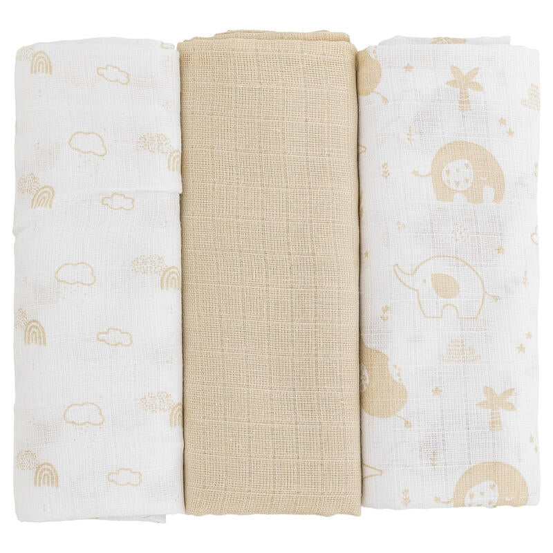 3 torchons en mousseline