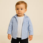 Complet – Chemise rayée + T-shirt blanc