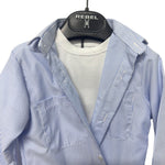 Complet – Chemise rayée + T-shirt blanc