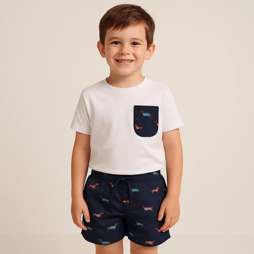 Completo Papà Figlio Costume da Bagno + T-shirt