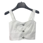 Completo Bambina Top con Bottoni e Pantalone