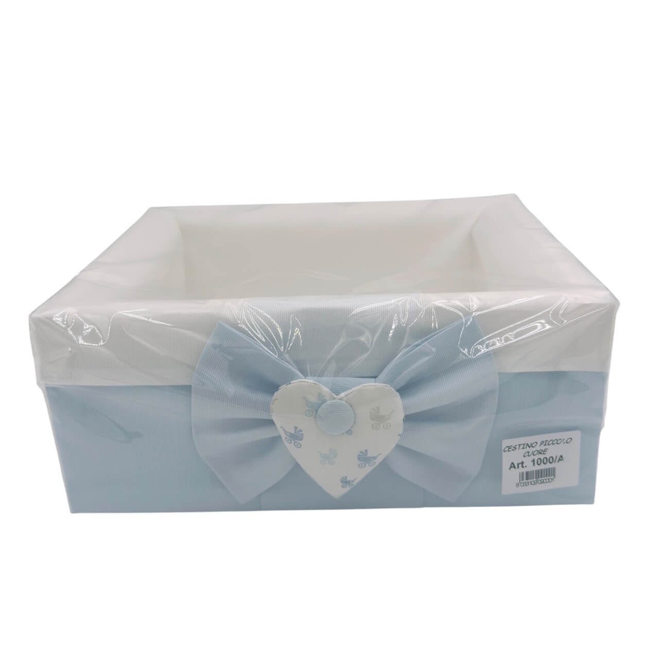 Cesta Nascita – Con Fiocco e Cuore Ricamato