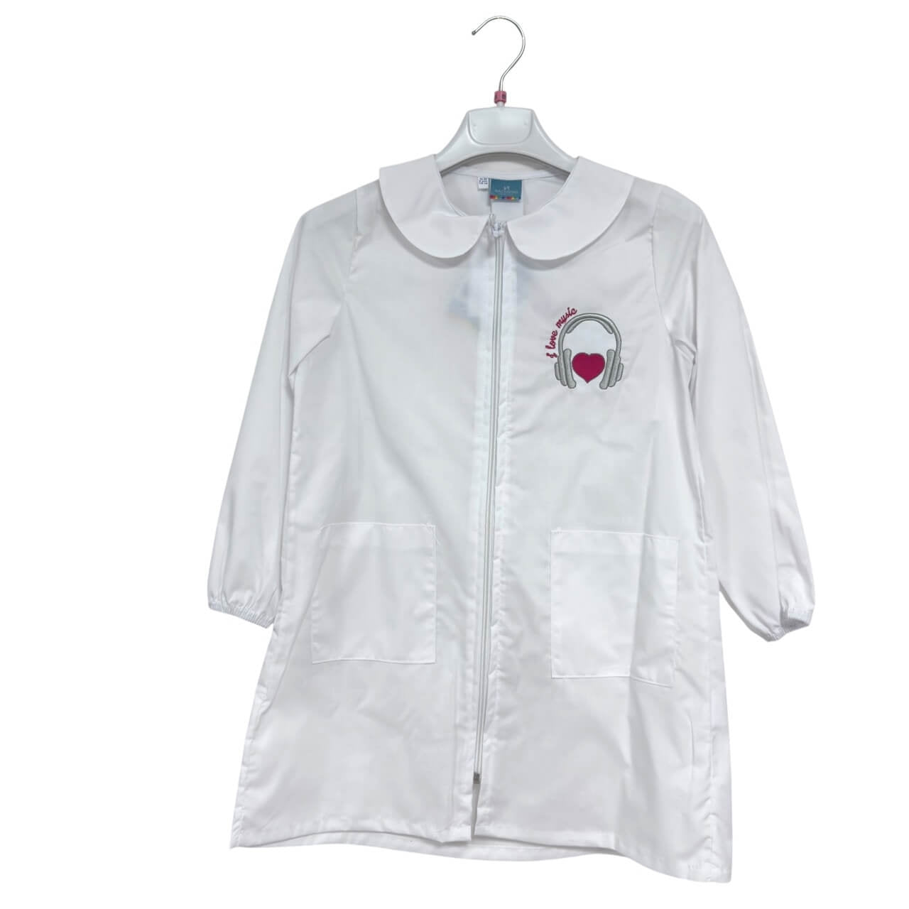 Grembiule Con Zip scuola Elementare Bianco Bimba