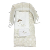 Completo trapunta lettino con lenzuola e paracolpi Pastello