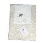 Completo trapunta lettino con lenzuola Pastello
