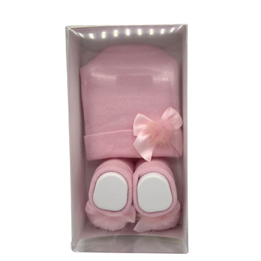 Ensemble bonnet+chaussures en coton chaud 0/6 mois