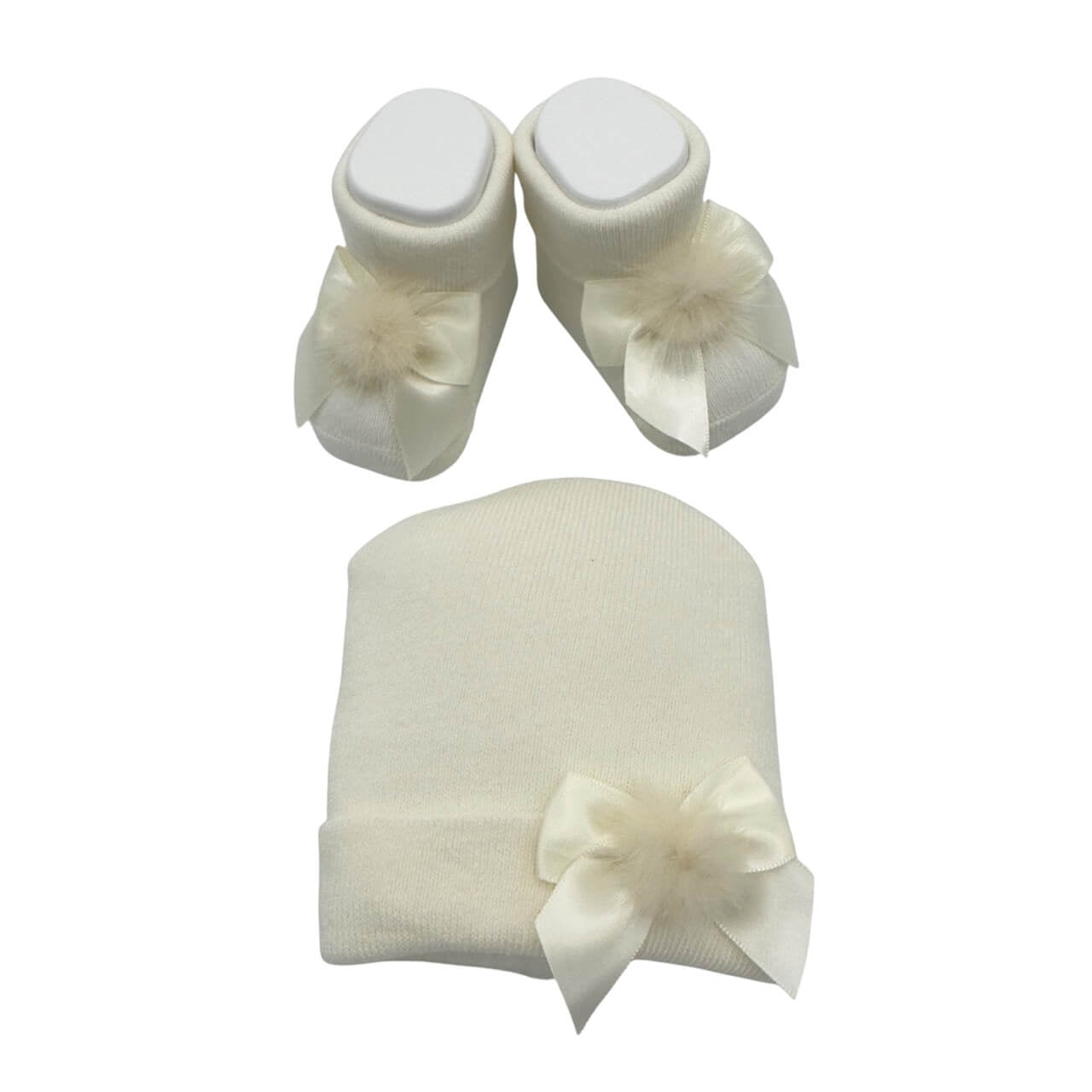 Set Cappello+scarpe in Caldo Cotone 0/6 Mesi