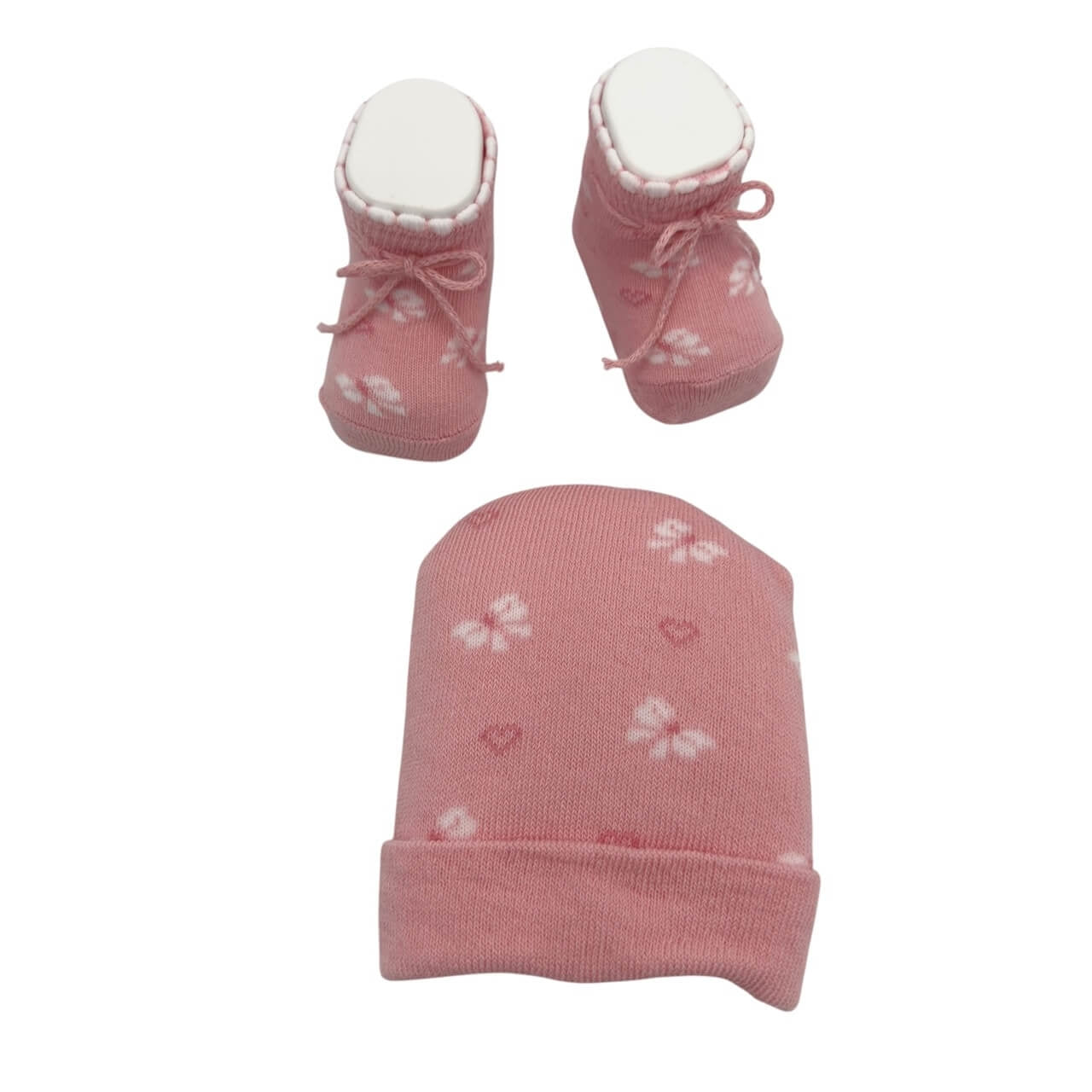 Set Cappello+scarpe in Caldo Cotone 0/6 Mesi