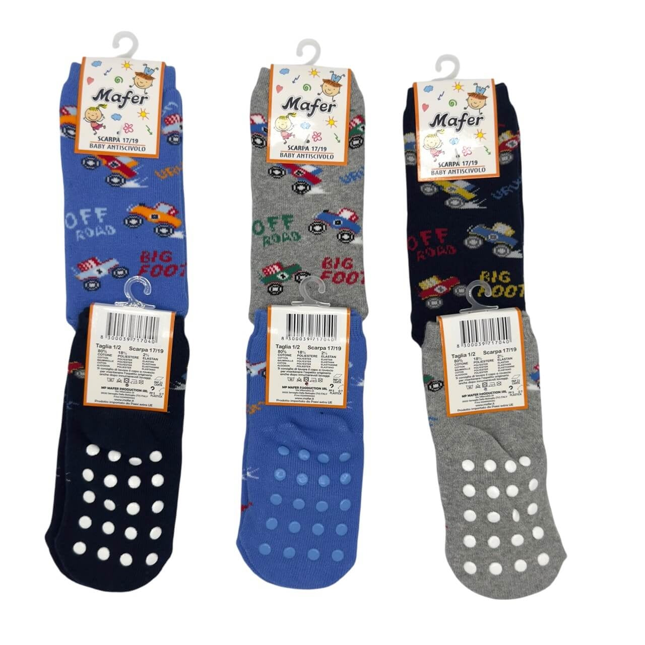 6 Calzini Antiscivolo Caldo Cotone Neonato