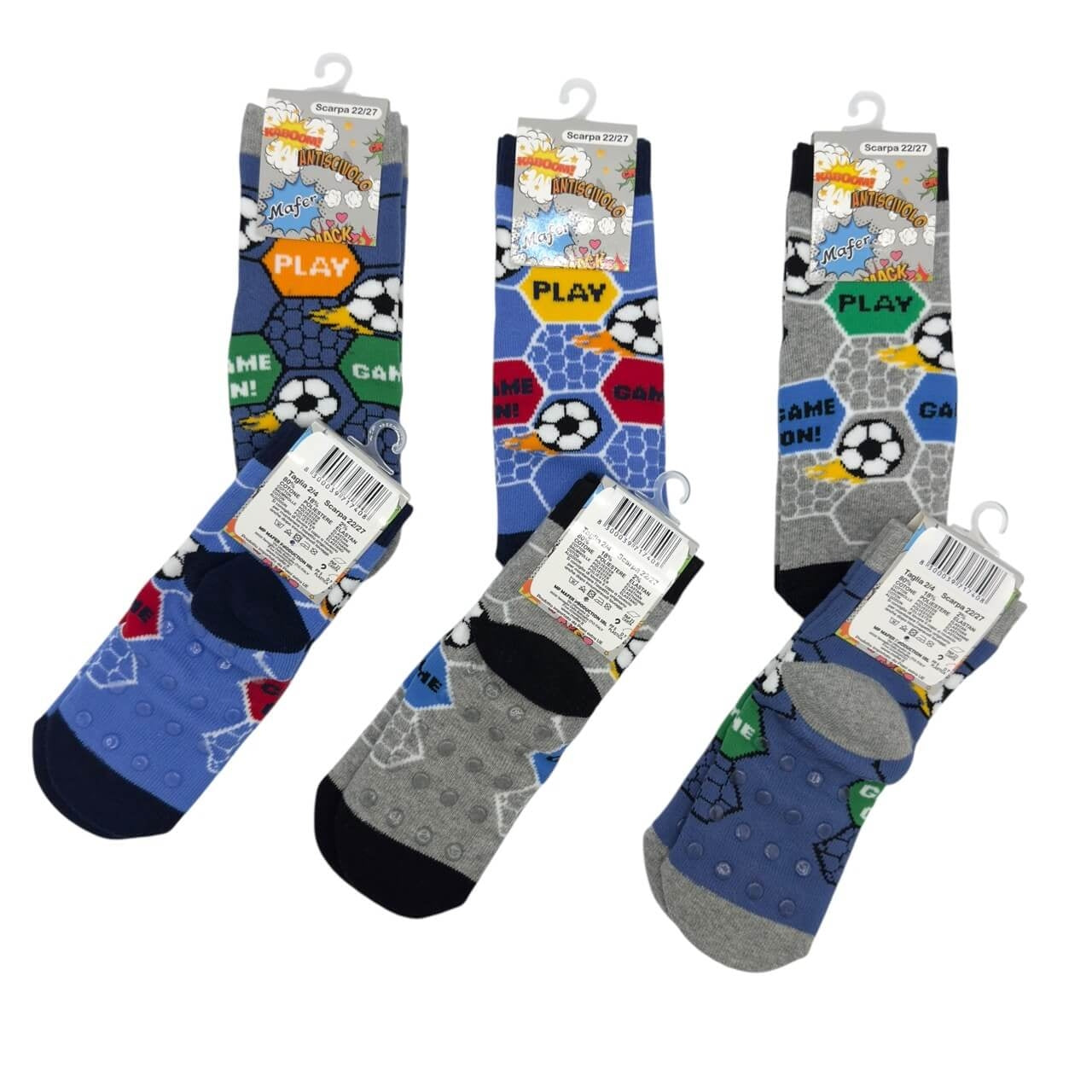 6 Calzini Antiscivolo Caldo Cotone Bimbo