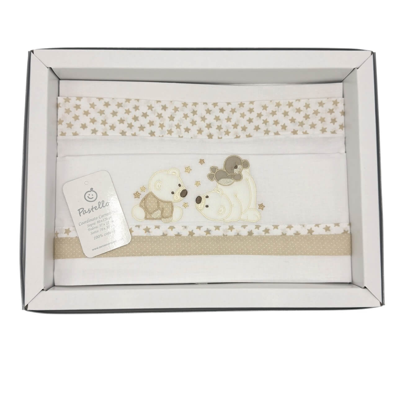 Completo Carrozzina Pastello 100% Cotone