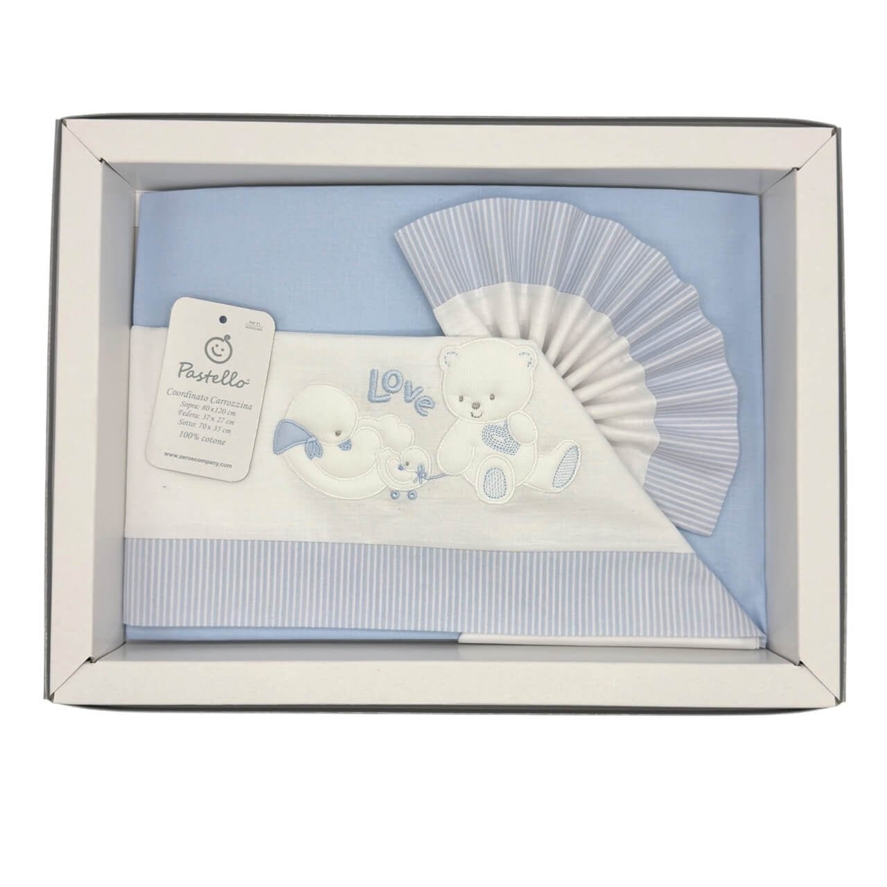 Completo Carrozzina Pastello 100% Cotone