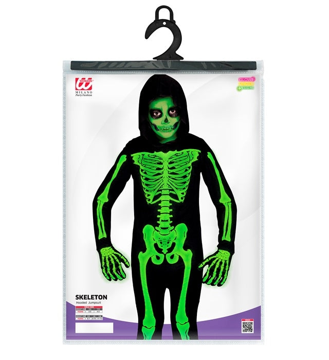 Costume da Scheletro Verde con Cappuccio
