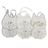 3 bavoirs brodés Irge avec lacets