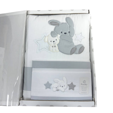 Completo trapunta lettino con lenzuola Pastello