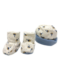 Set Cappello + Scarpe in ciniglia Pastello 0/3 Mesi