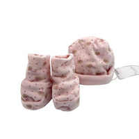 Set Cappello + Scarpe in ciniglia Pastello 0/3 Mesi