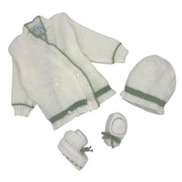 Golfino+Scarpette+Cappello in Misto Lana 0/6 Mesi