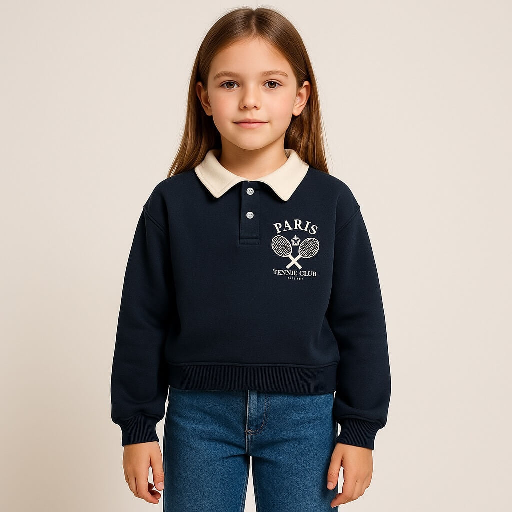 Felpa Invernale Bimba Collo Polo