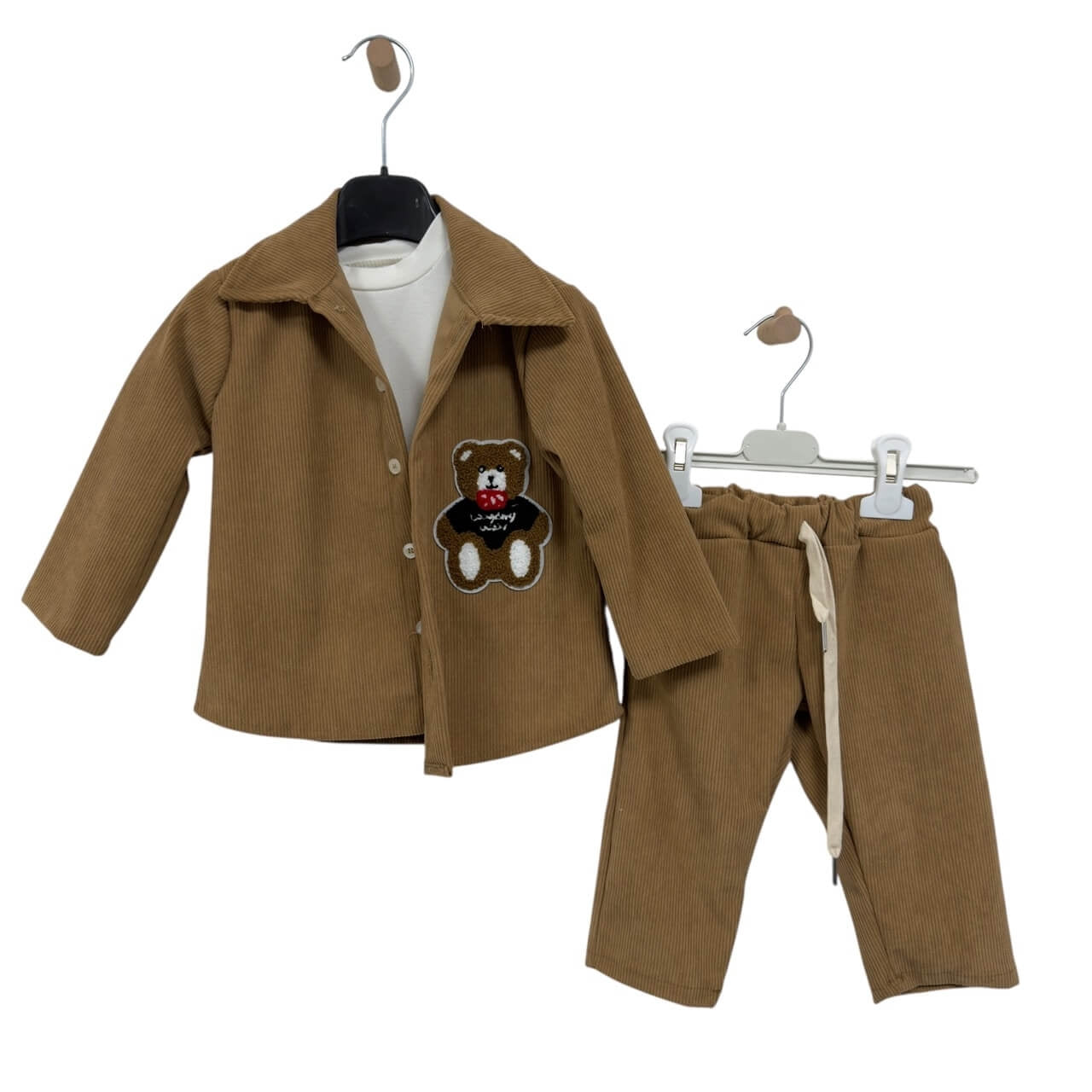 Completo neonato velluto 3 pezzi