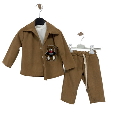 Completo neonato velluto 3 pezzi