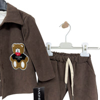 Completo neonato velluto 3 pezzi