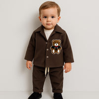 Completo neonato velluto 3 pezzi