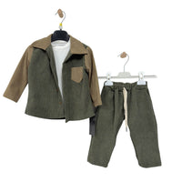 Completo neonato velluto 3 pezzi