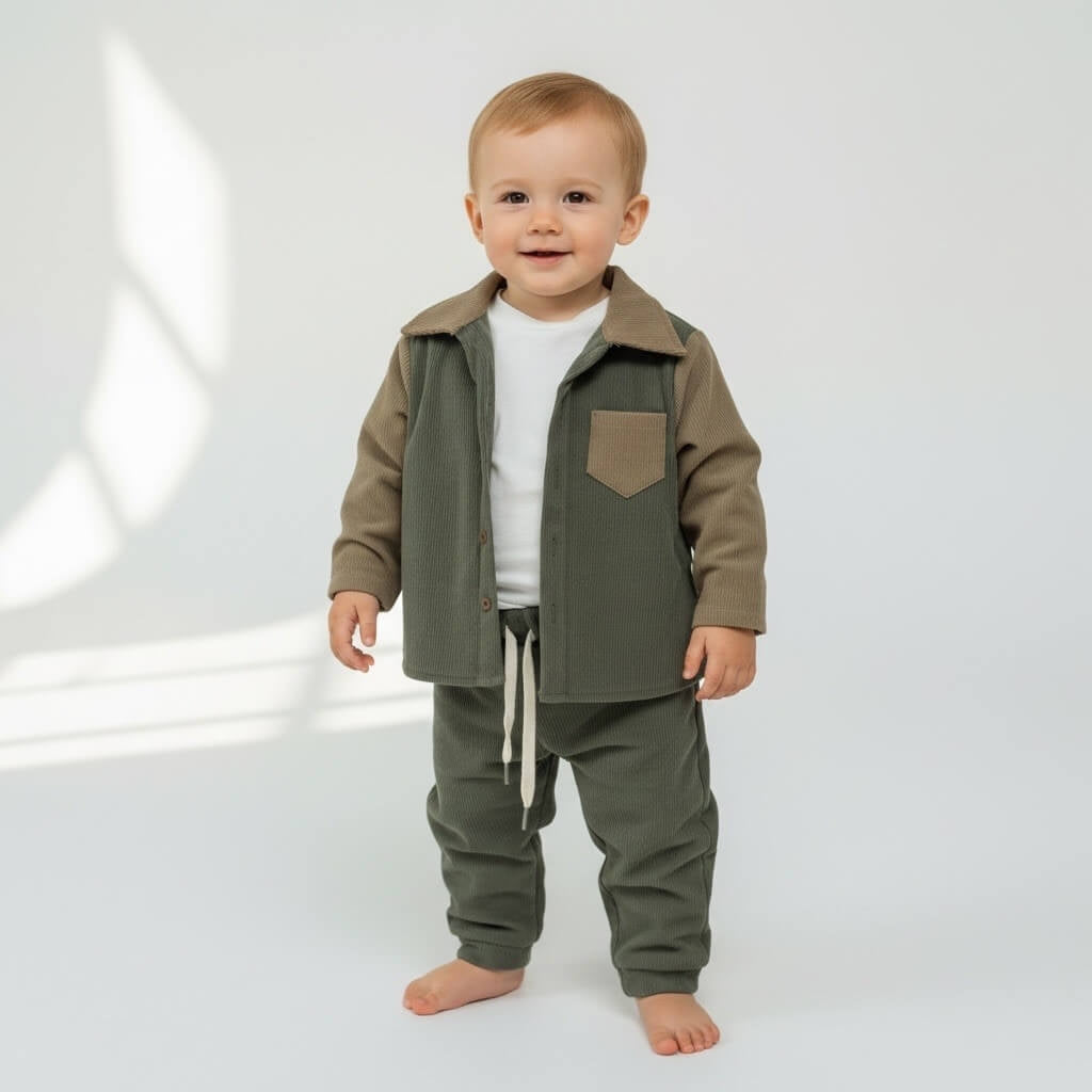 Completo neonato velluto 3 pezzi