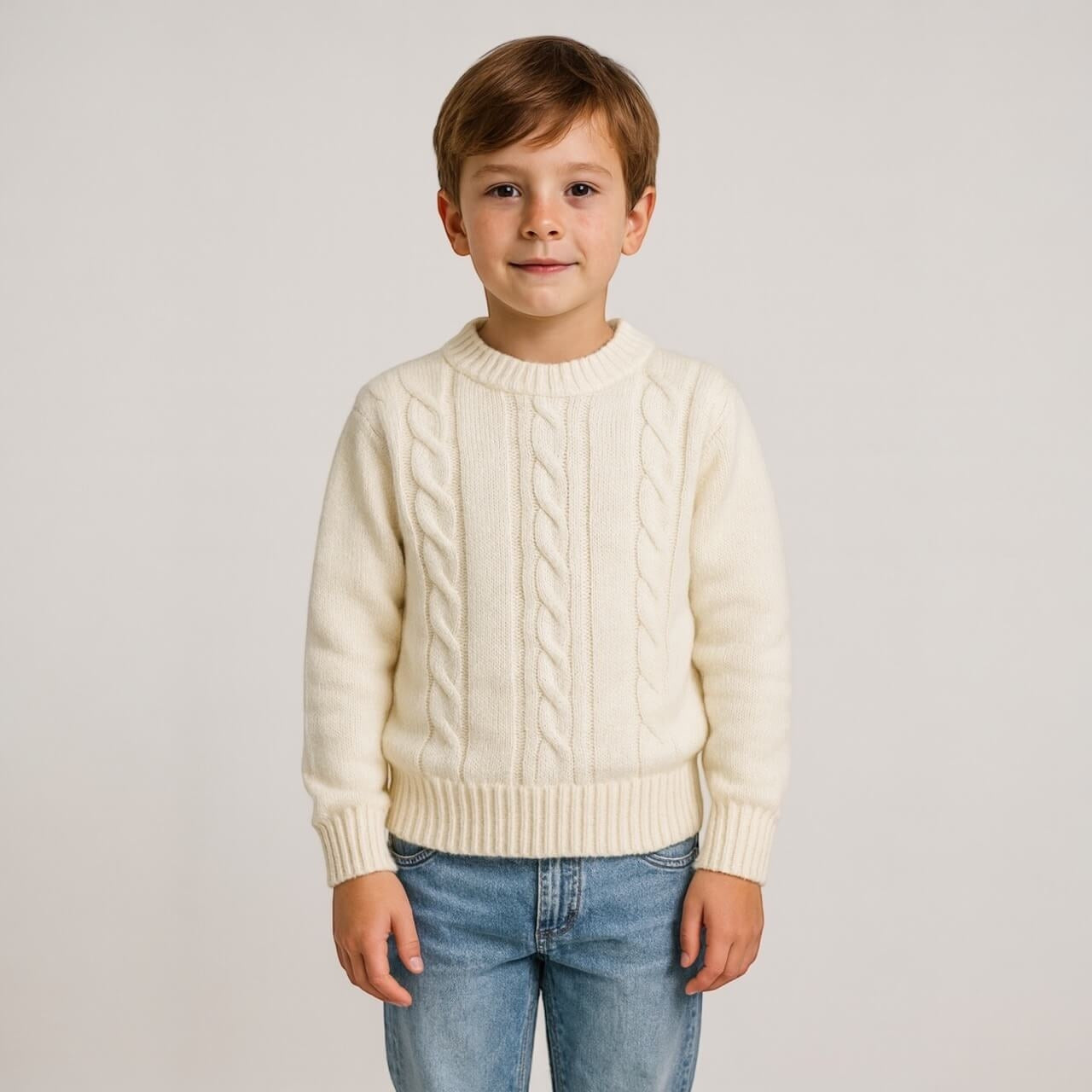 Maglione Treccie Girocollo Bimbo