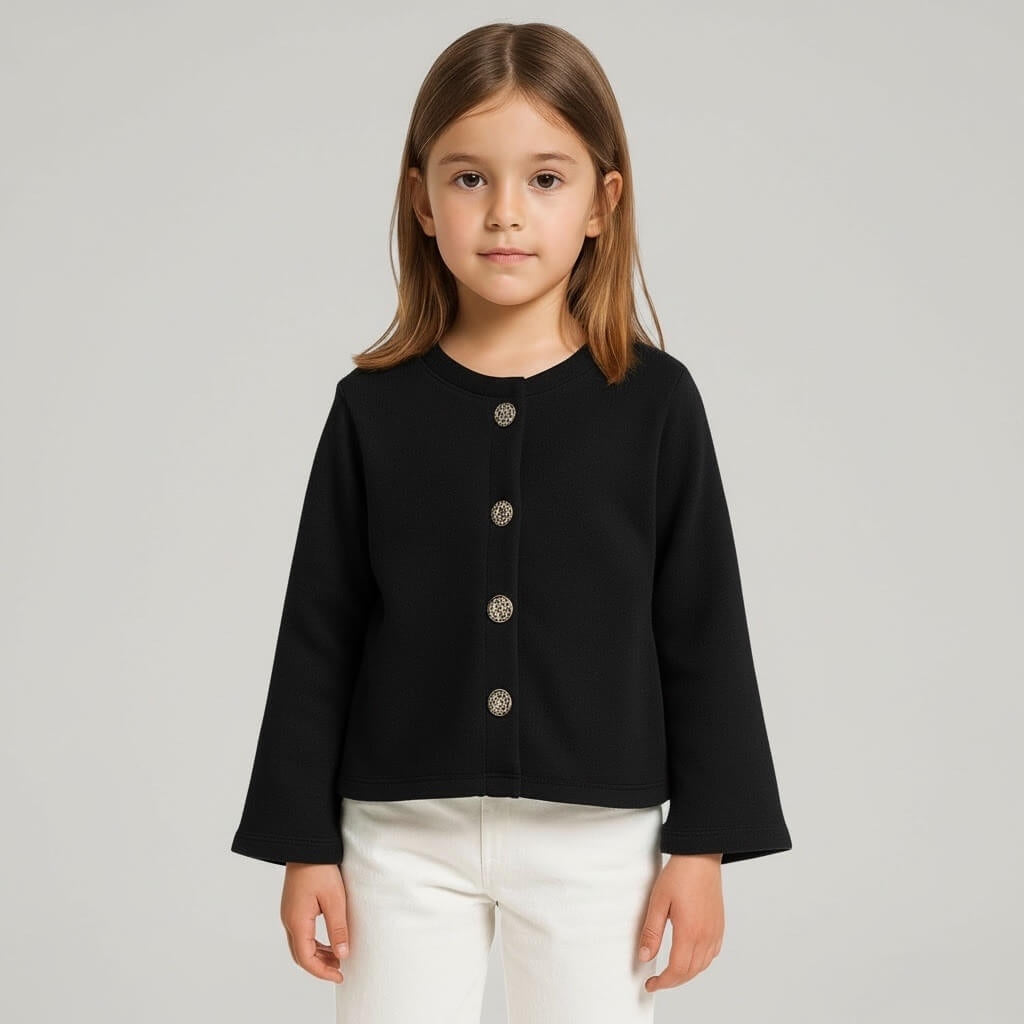 Cardigan da bimba con bottoni gioiello
