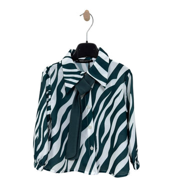 Camicia Zebra da bimba con cravatta
