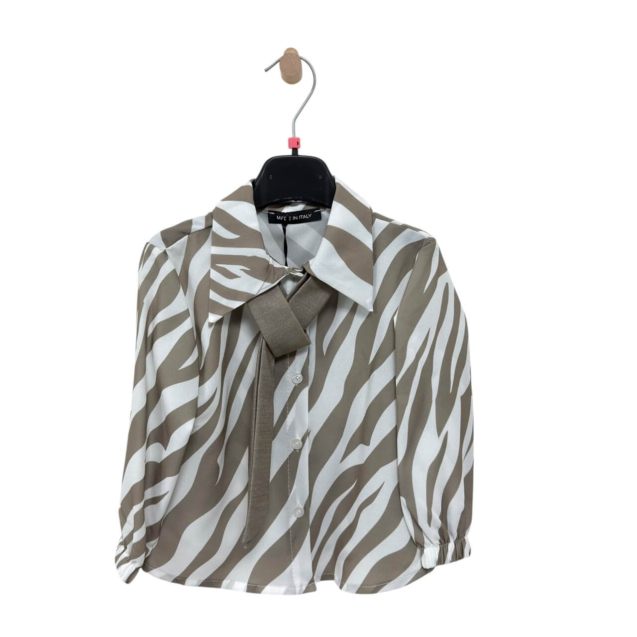 Camicia Zebra da bimba con cravatta