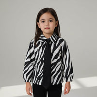Camicia Zebra da bimba con cravatta