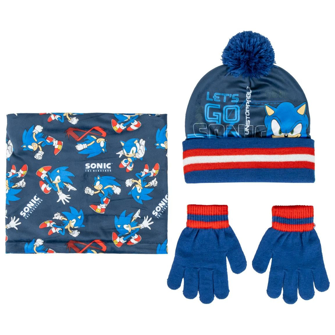 Set 3 Pezzi Cappello, Guanti e Scaldacollo in Lana Sonic