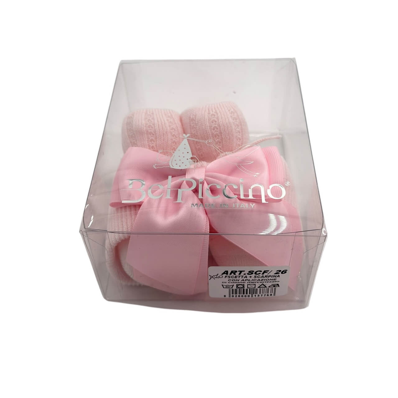 Set Scarpine + Fascia Neonata in Cotone/Filo